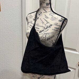 Black Suede Women's Hobo Bag